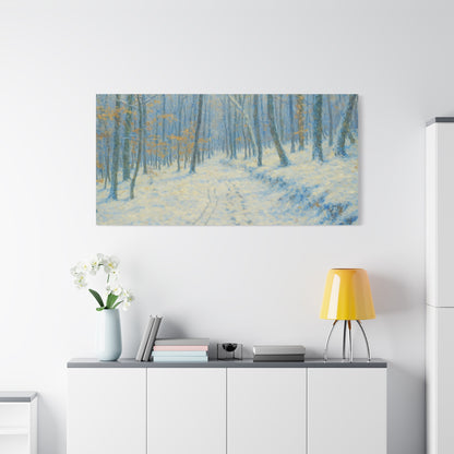 Winter Woodland Canvas Print — Snowy Forest Matte Stretched Wall Art