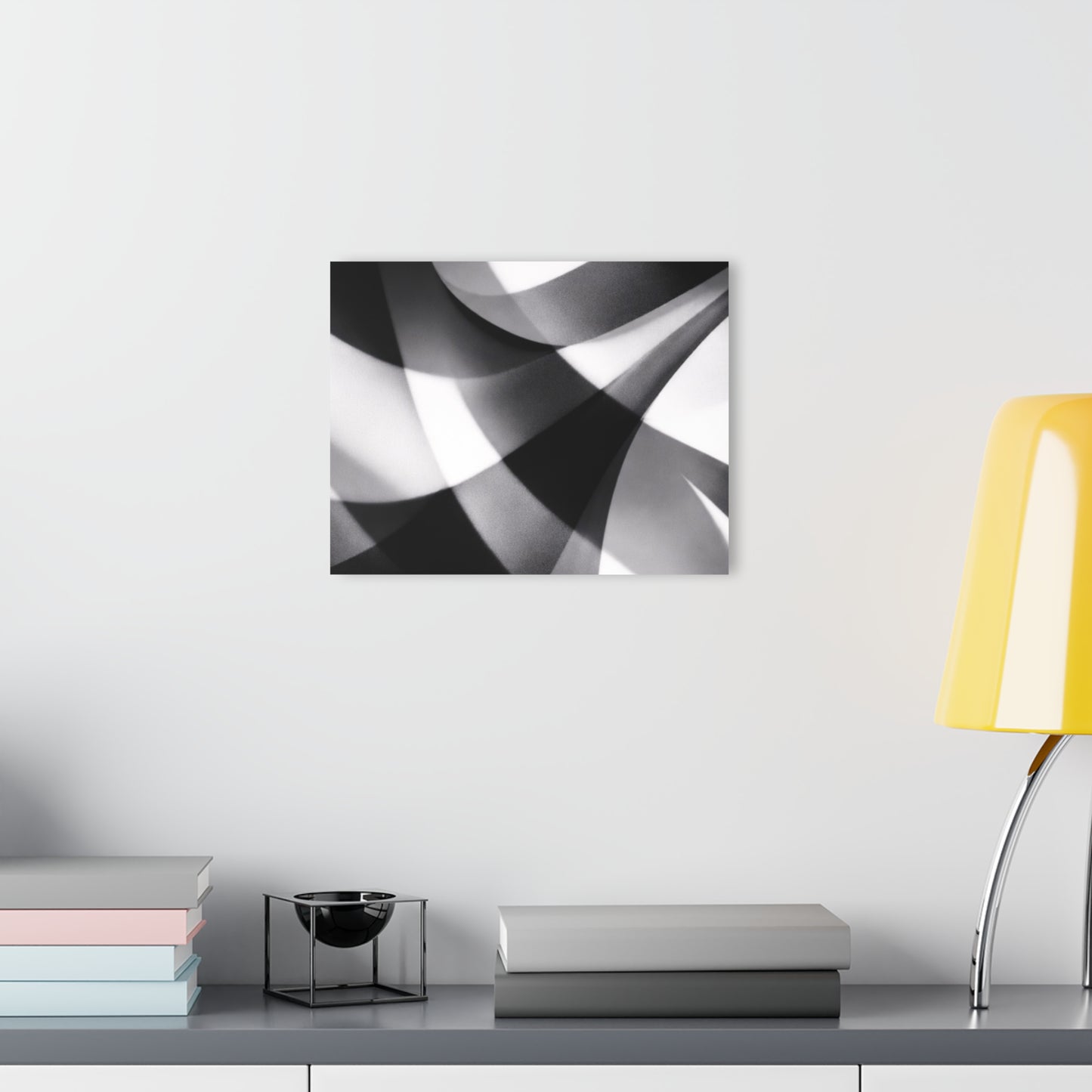 Abstract Black and White Geometric Acrylic Print | Wall Art French Cleat Hanging