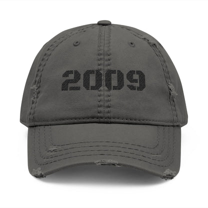 Distressed Dad Hat with 2009 Embroidery, Vintage Baseball Cap, Casual Everyday Wear, Father's Day Gift, Trendy Summer Accessory - TRV