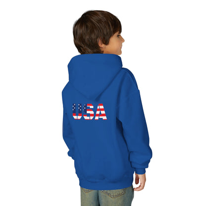 USA Flag Youth Hoodie, Youth Sweatshirt, Cool Hoodie for Kids, American Pride Apparel, Comfortable Boys and Girls Sweatshirt