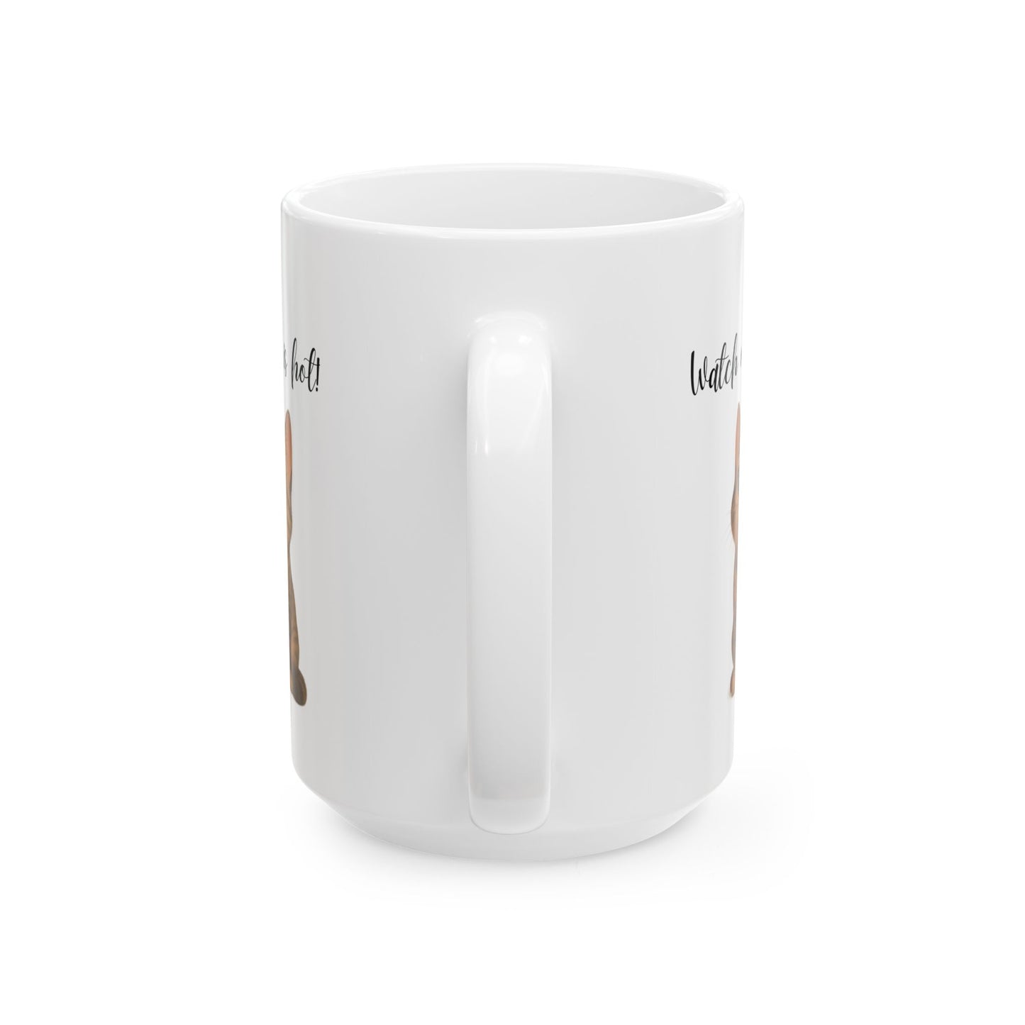 Latte Lover Ceramic Mug — Cute Coffee Cat Illustration (11oz, 15oz)