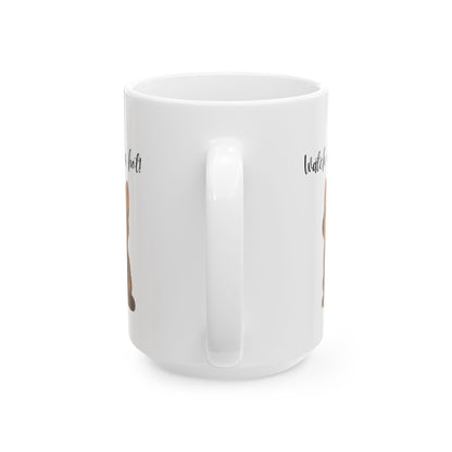 Latte Lover Ceramic Mug — Cute Coffee Cat Illustration (11oz, 15oz)