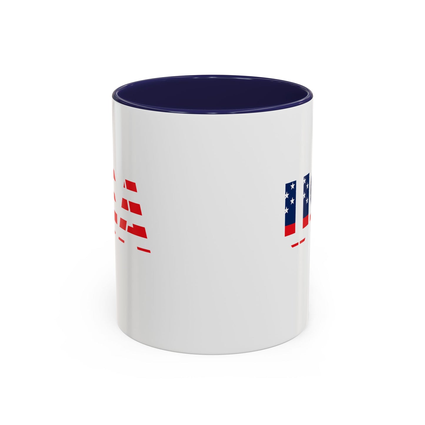 USA Flag Accent Coffee Mug — Patriotic 11/15oz Ceramic Coffee Cup