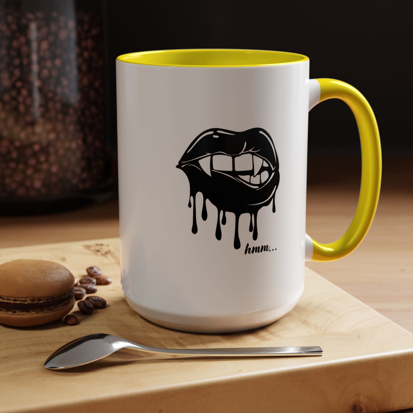 Vampire Lip Accent Coffee Mug - 11oz & 15oz - Unique Halloween Gift