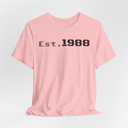 Est. 1988 Unisex Jersey Tee, Vintage Birthday Shirt, Casual Everyday Wear, Gift for Him or Her, Anniversary Celebration Tee