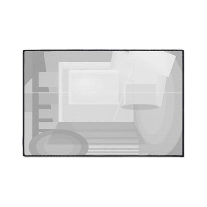 Abstract heavy duty floor mat for home decor featuring bold geometric patterns and durable material by Printify.