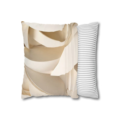 Beige Abstract Paper Swirl Pillowcase Spun Polyester Square Pillowcase