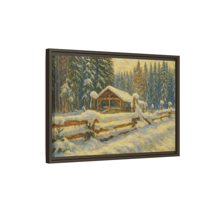Winter Landscape Framed Canvas Art | Cozy Home Decor | Wall Art for Living Room, Bedroom, Holiday Gift, Rustic Vibes, Art Print - TRV
