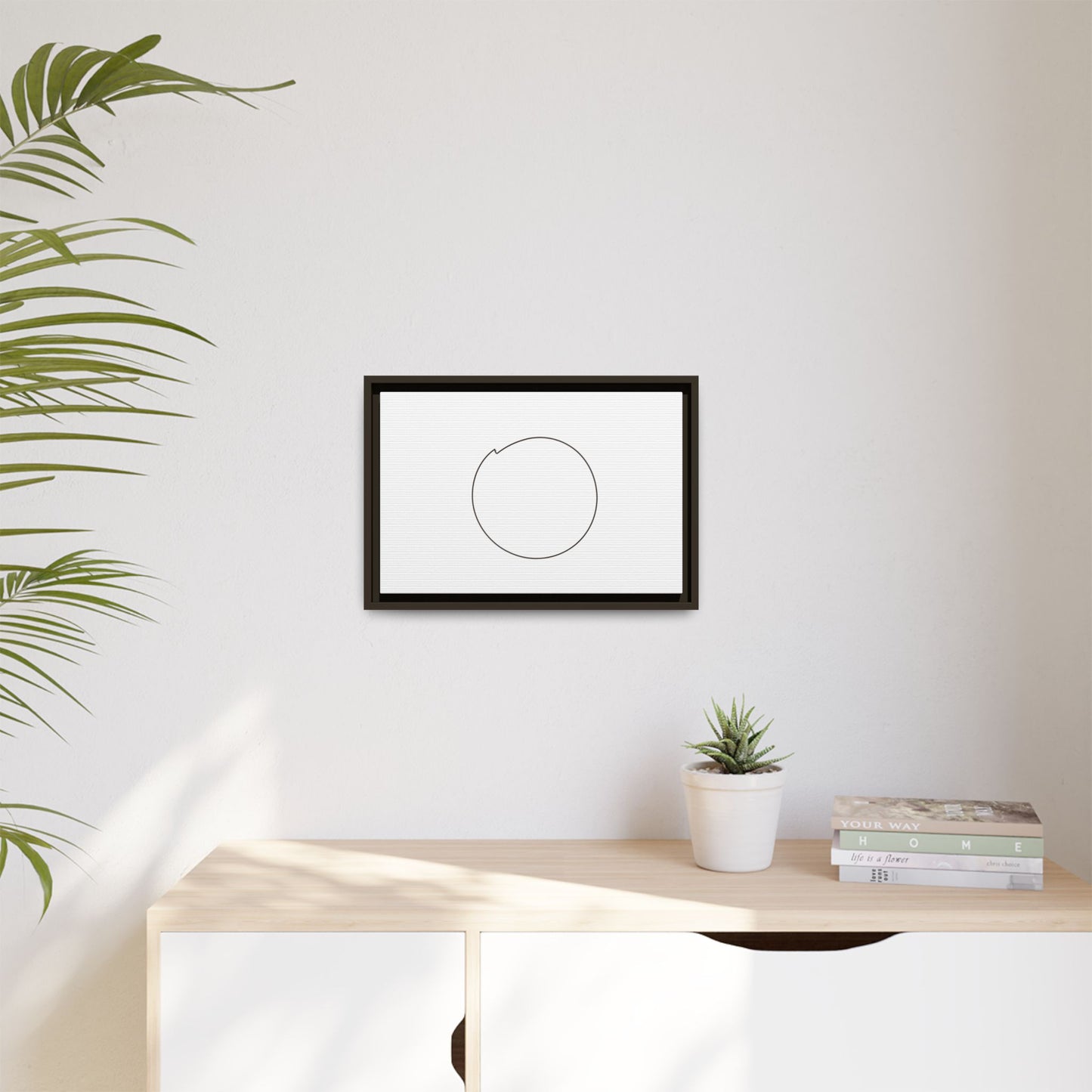 Minimal Circle Line Matte Canvas Framed | Modern Abstract Wall Art