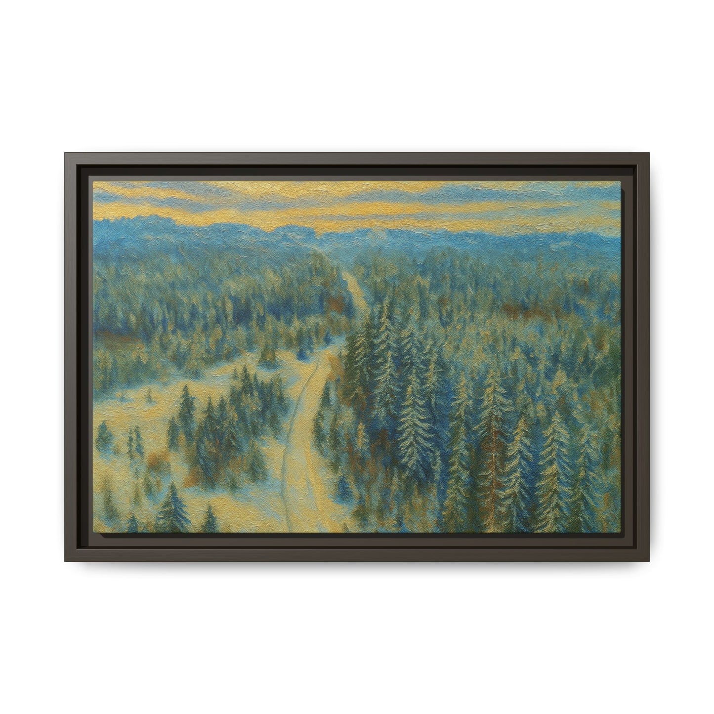 Framed Matte Canvas Art Print, Tranquil Forest Landscape, Home Decor for Nature Lovers, Wall Art for Living Room, Gift for Art Enthusiasts - TRV
