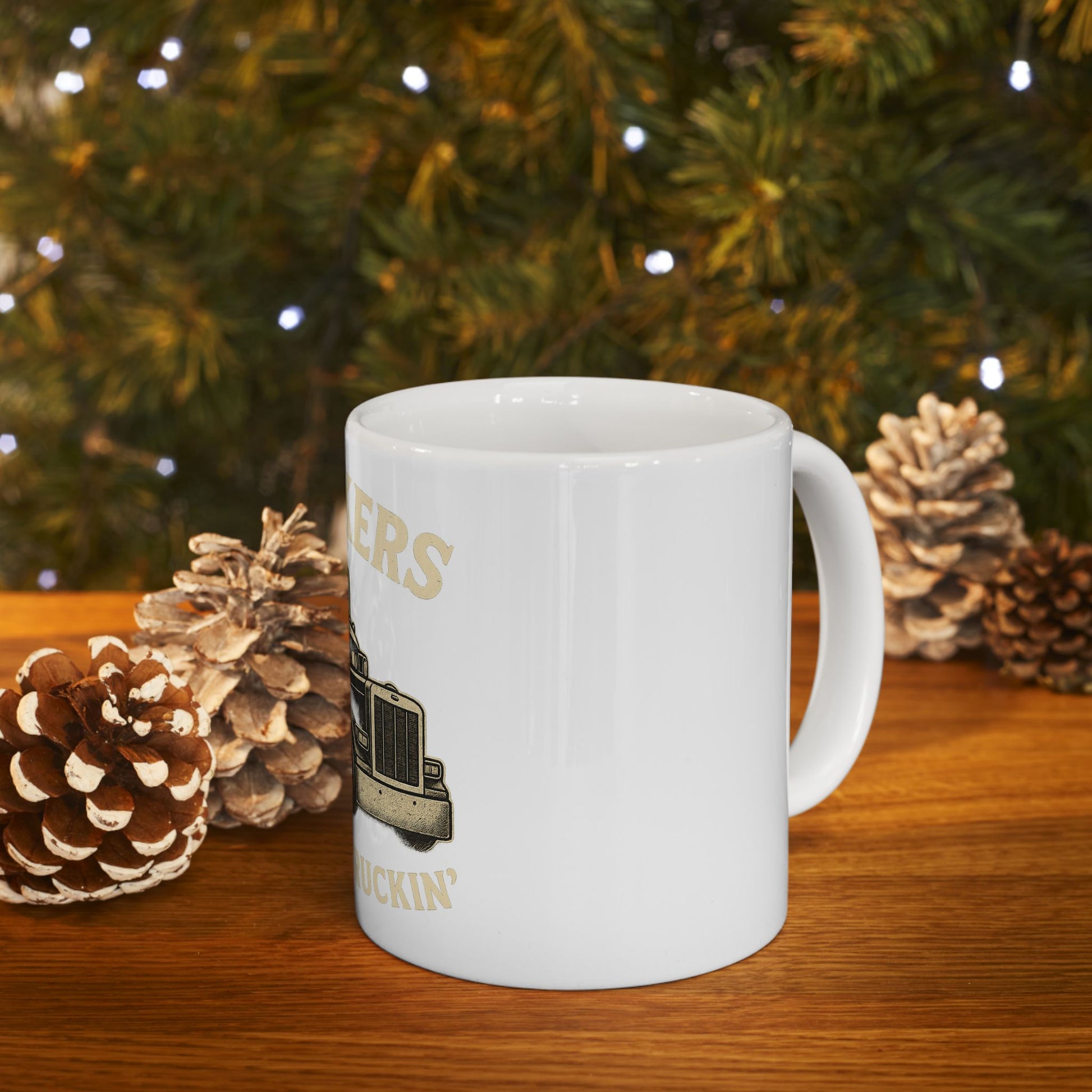 Truckers Keep on Truckin' Ceramic Mug, Coffee Cup for Truck Drivers, Gift for Road Trip Lovers, Travel Mug for Father's Day, Unique [...] - TRV