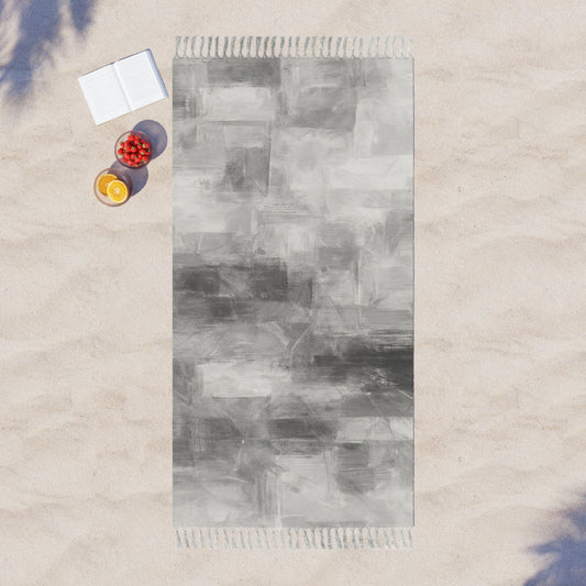 Boho Beach Towel, Elegant Grey Towel, Summer Pool Accessory, Beach Gift, Vacation Essentials