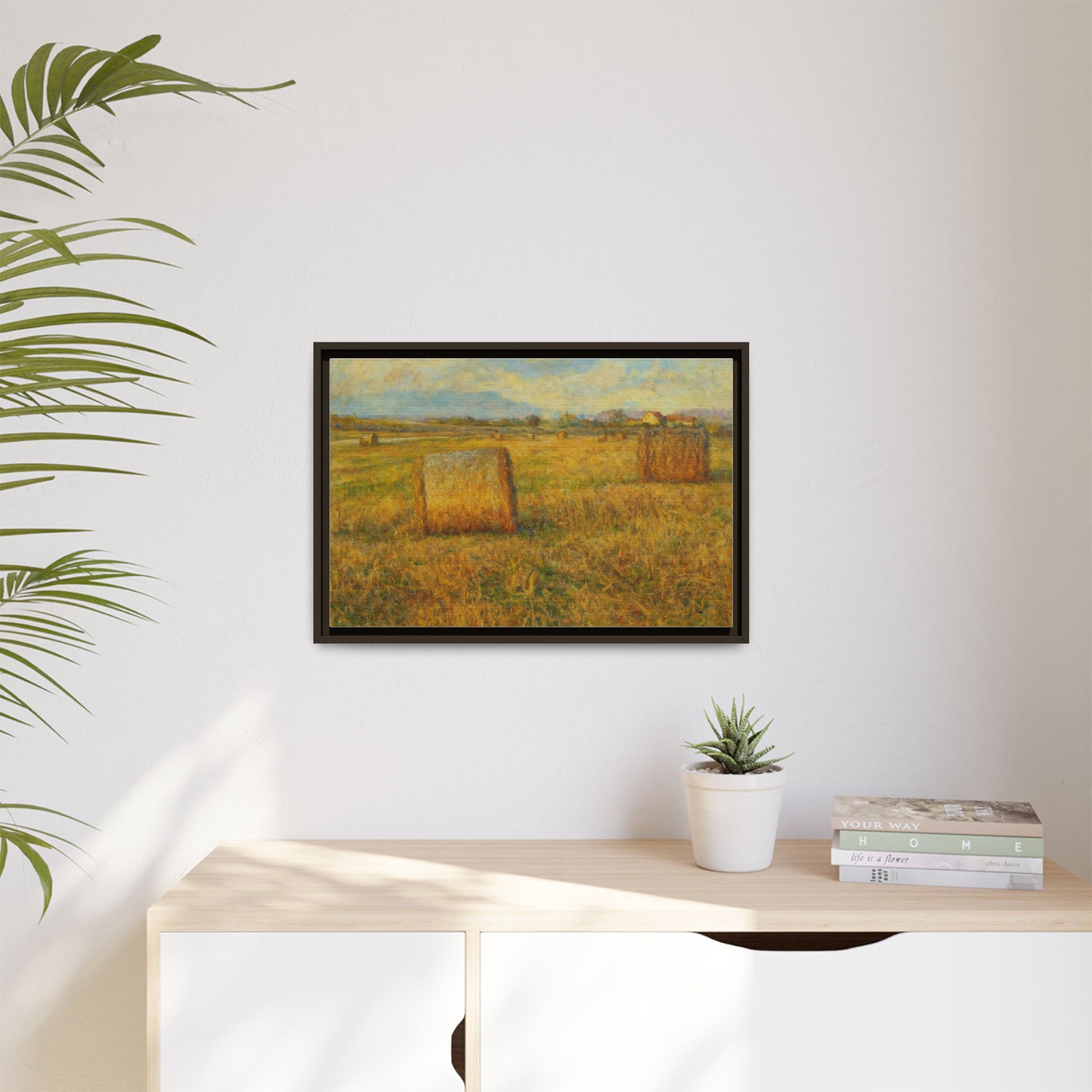 Framed Matte Canvas Wall Art - Rustic Farm Landscape, Country Decor, Home Gallery, Gift for Nature Lovers, Housewarming Decor - TRV