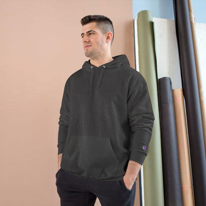 Champion Hoodie with Korean Finger Heart Graphic – Minimal White Pullover