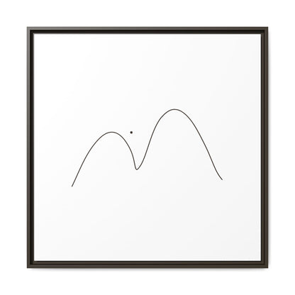 Minimal Line Mountains Matte Canvas Framed
