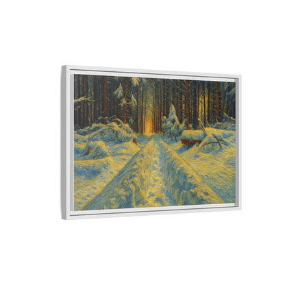 Canvas Art, Winter Landscape Wall Decor, Nature Lovers Gift, Seasonal Decor, Holiday Wall Art, Cozy Home Decoration, Framed Matte Canvas - TRV