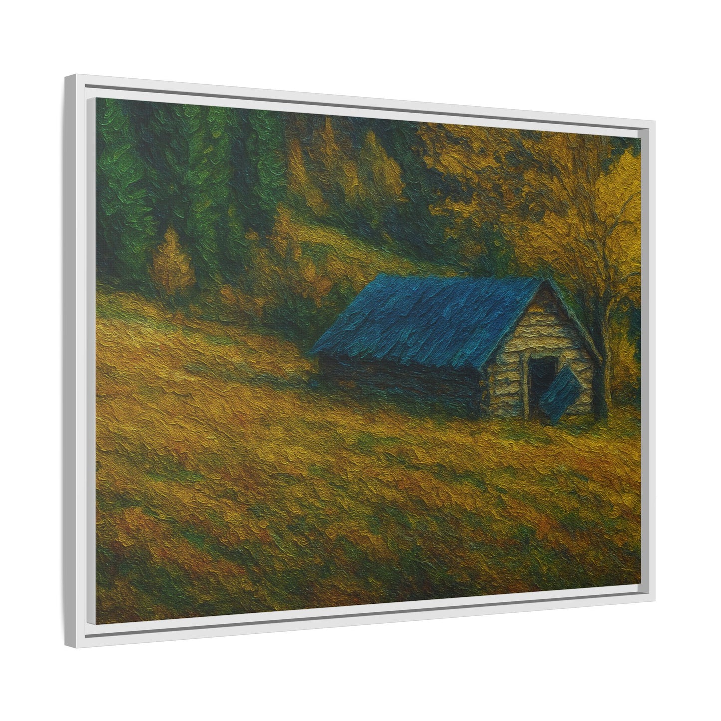 Framed Matte Canvas Print, Rustic Artwork, Farmhouse Decor, Nature Wall Art, Gift for Home, Autumn Decor, Landscape Painting