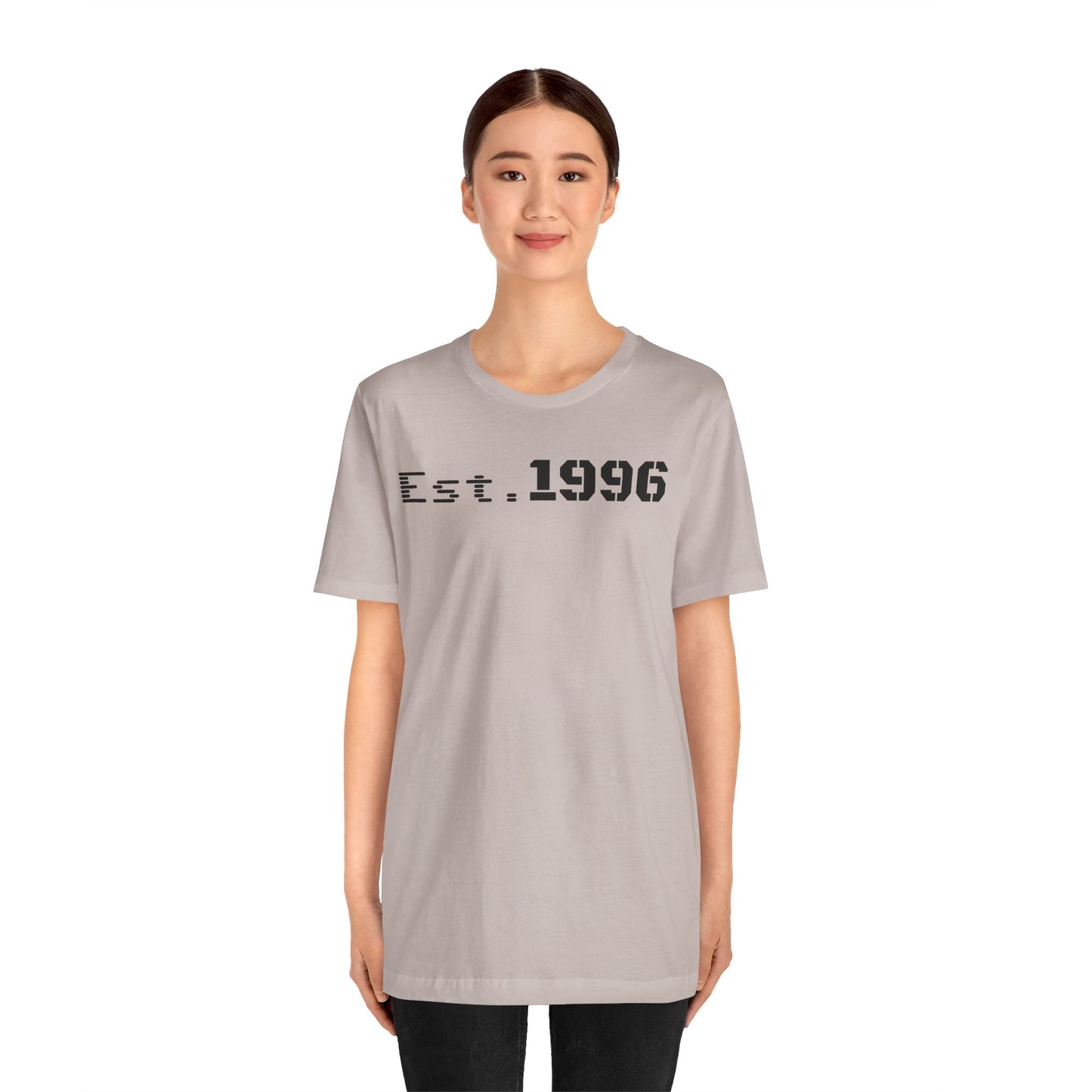 Unisex Jersey Tee - 'Est. 1996' Graphic Shirt, Birthday Gift, Casual Wear, Vintage Style, Retro Fashion, Gift for Him/Her - TRV