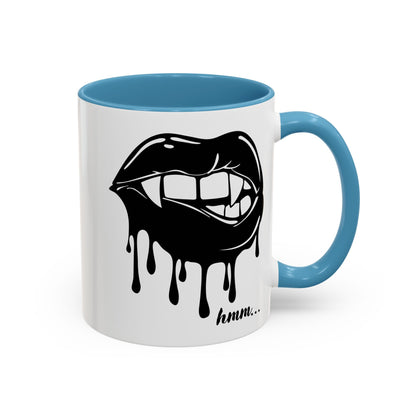 Dripping Lip Coffee Mug – "hmm..." Accent Ceramic Mug (11/15oz)