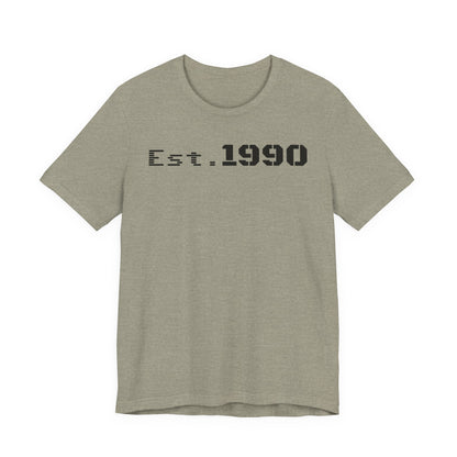 Unisex Est. 1990 Nostalgic Jersey Tee - Perfect Gift, Vintage Style, Retro Fashion, Birthday Celebration, Casual Wear - TRV