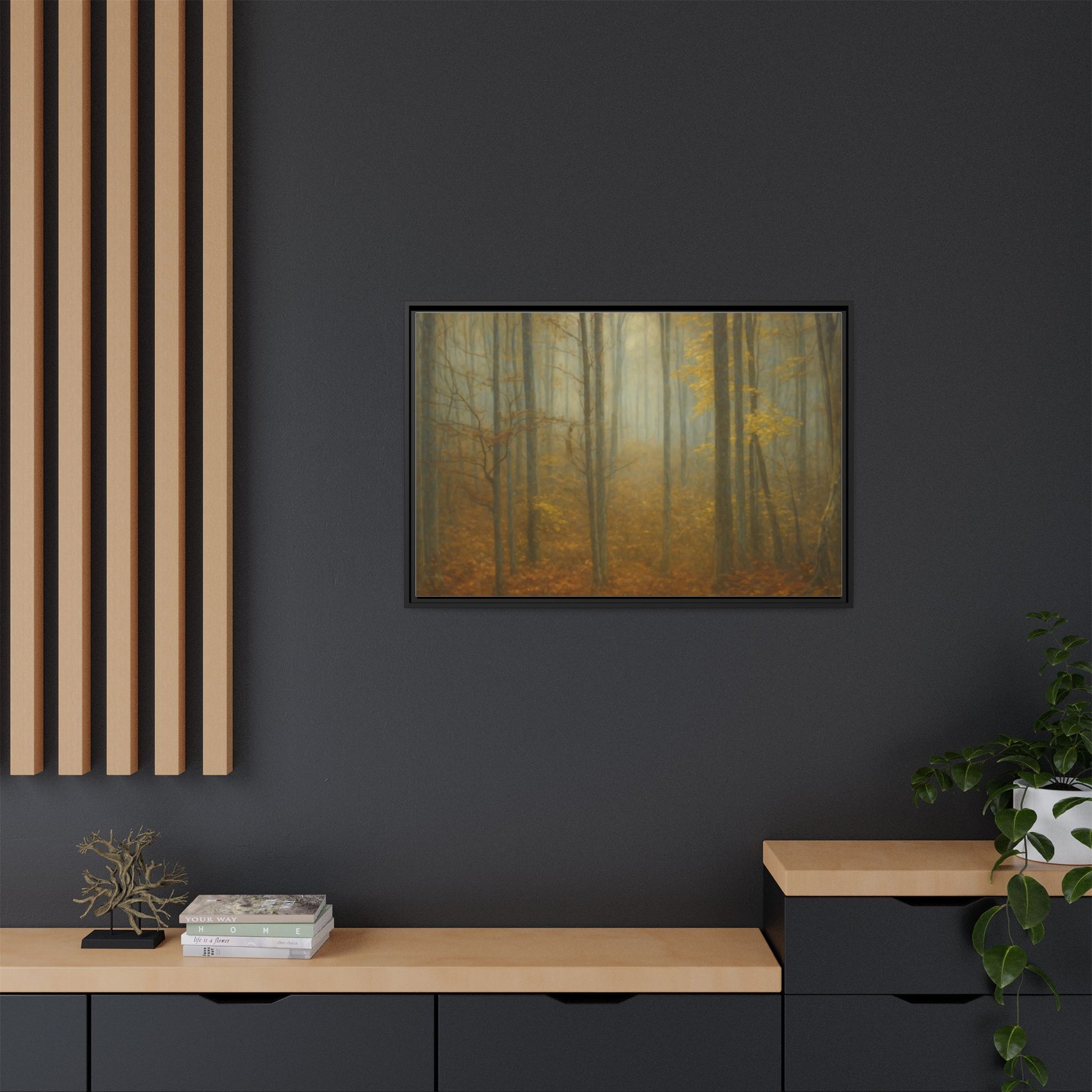Framed Matte Canvas Art | Serenity in the Forest | Nature Wall Decor, Home Gallery, Cozy Living Room, Gift for Nature Lovers - TRV