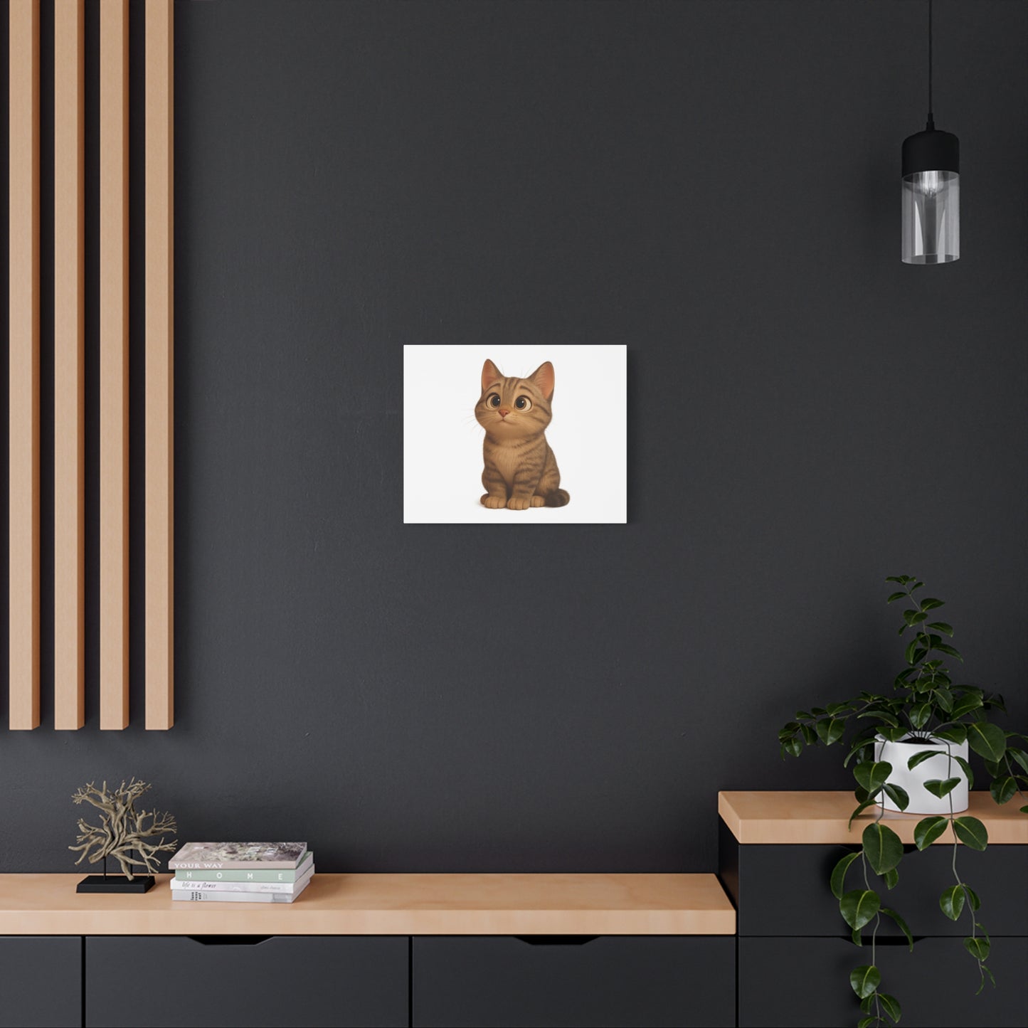 Adorable Cat Canvas Art, Cute Cat Wall Decor, Pet Lover Gift, Nursery Wall Art, Animal Print, Modern Home Decor - TRV