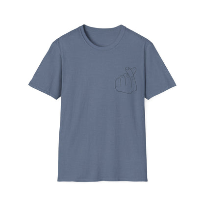 Trendy Unisex Softstyle T-Shirt with Love Hand Gesture Design