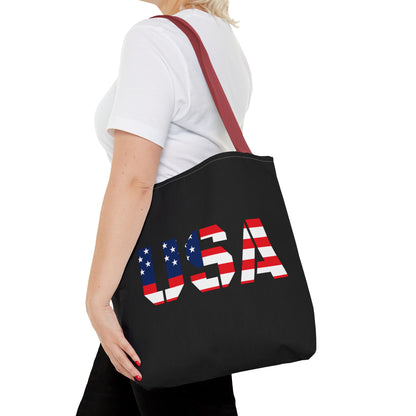 Patriotic USA Print Tote Bag, Reusable Shopping Bag, 4th of July Gift, Summer Carryall, American Flag Style - TRV