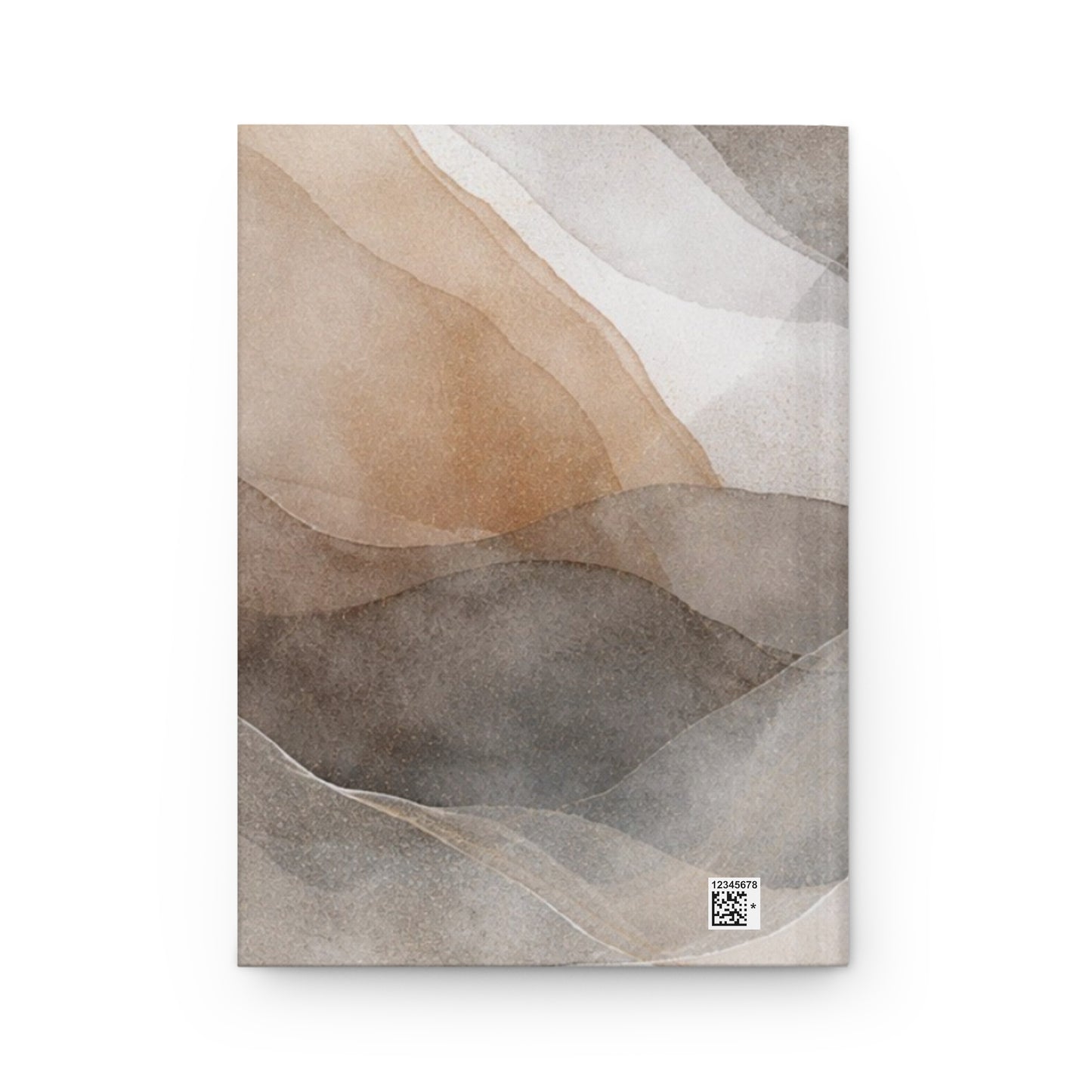 Neutral Watercolor Waves Hardcover Journal | Matte Abstract Landscape Notebook