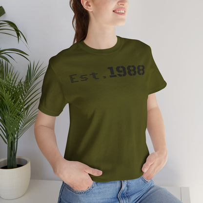 Est. 1988 Unisex Jersey Tee, Vintage Birthday Shirt, Casual Everyday Wear, Gift for Him or Her, Anniversary Celebration Tee