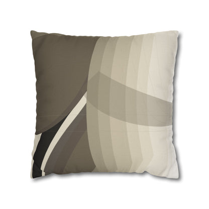 Neutral leaf abstract artwork pillowcase featuring a square shape, perfect for modern home decor by Printify.