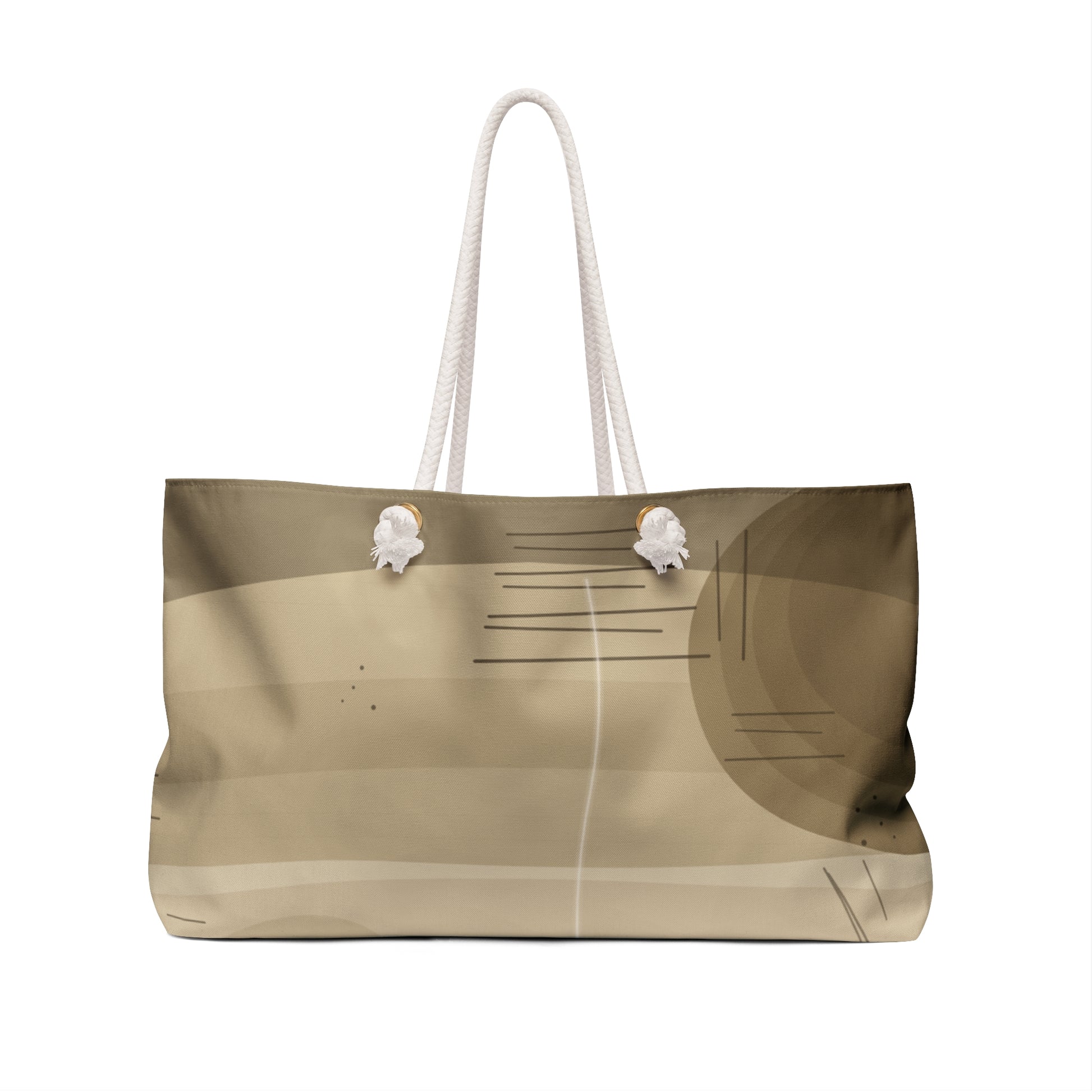 Neutral Abstract Lines Weekender Bag | Minimal Geometric Tote - TRV