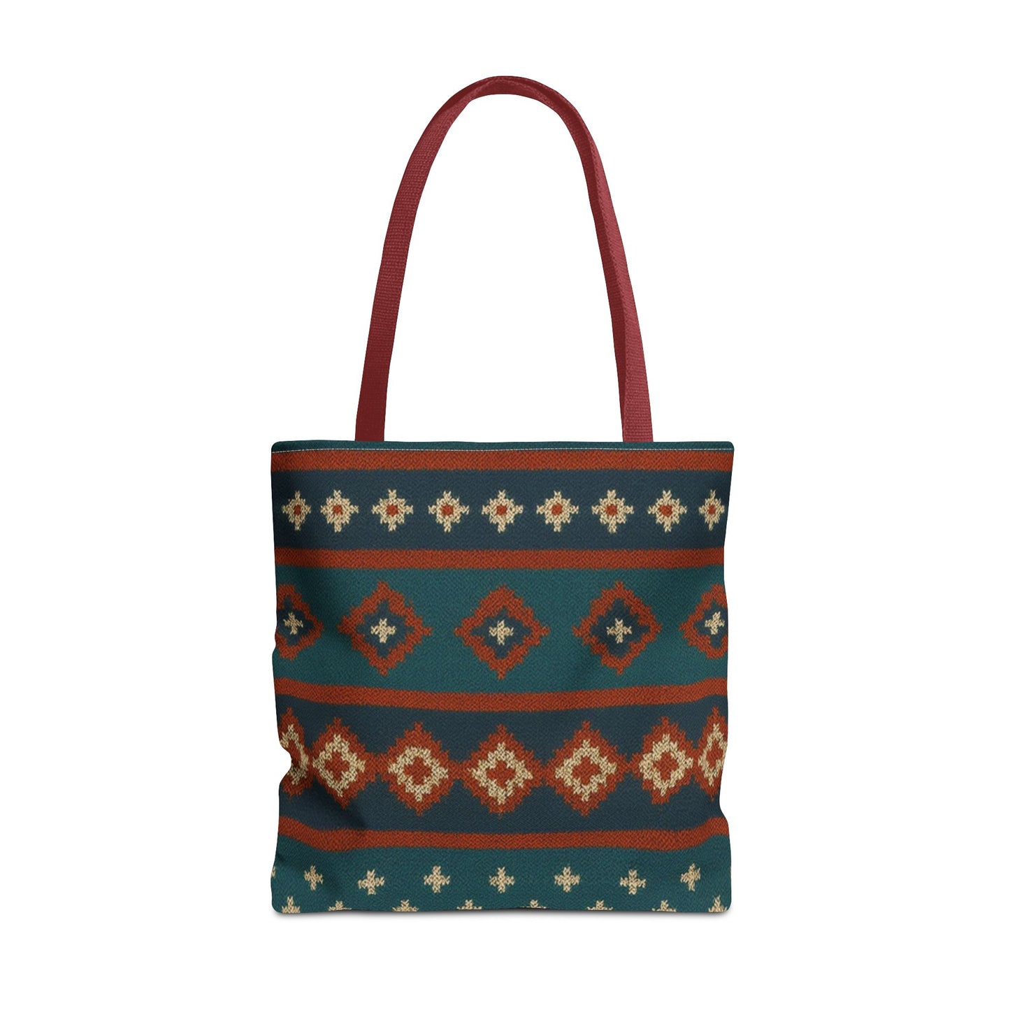 Southwestern Diamond Pattern Tote Bag | Aztec Tribal Geometric Print - TRV