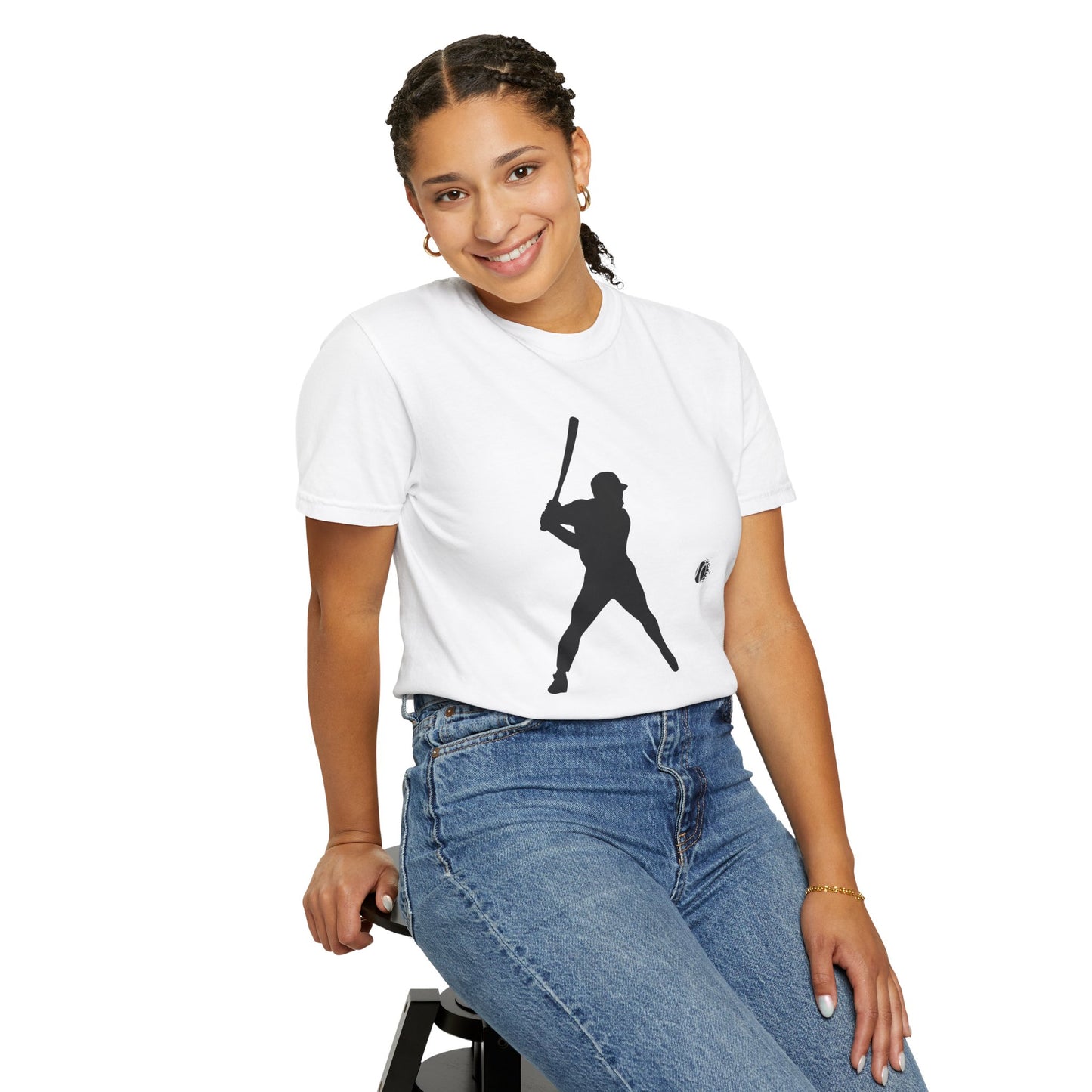Unisex Baseball Silhouette Tee, Casual Wear, Sports Fan Apparel, Gift for Athletes, Summer Outing Outfit, Soft Cotton Shirt
