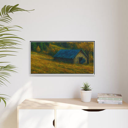 Framed Matte Canvas Print, Rustic Artwork, Farmhouse Decor, Nature Wall Art, Gift for Home, Autumn Decor, Landscape Painting