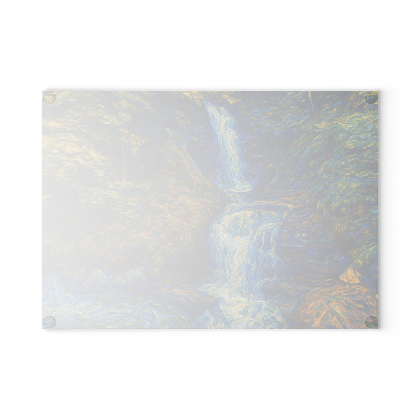 Glass Cutting Board — Tranquil Waterfall Art Print