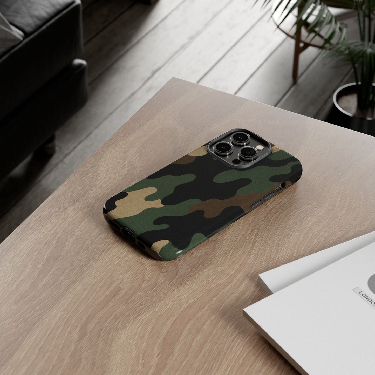Camouflage Phone Case, Tough Phone Cover, Military Style Accessory, Protective Case for Men, Gifts for Soldiers - TRV