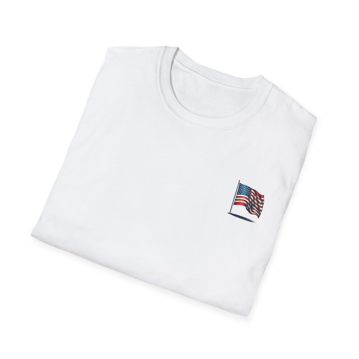 Patriotic Unisex Softstyle T-Shirt, American Flag Tee, USA Pride Shirt, Perfect for Independence Day, Casual Wear - TRV