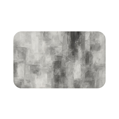 Elegant Gray Abstract Bath Mat | Modern Bathroom Decor, Soft Bathroom Rug, Luxury Shower Mat, Neutral Home Accessories - TRV