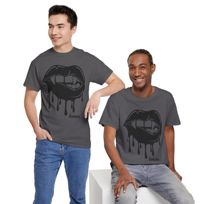 Edgy Graphic Tee - Dripping Lips Design - Unisex Heavy Cotton Tee