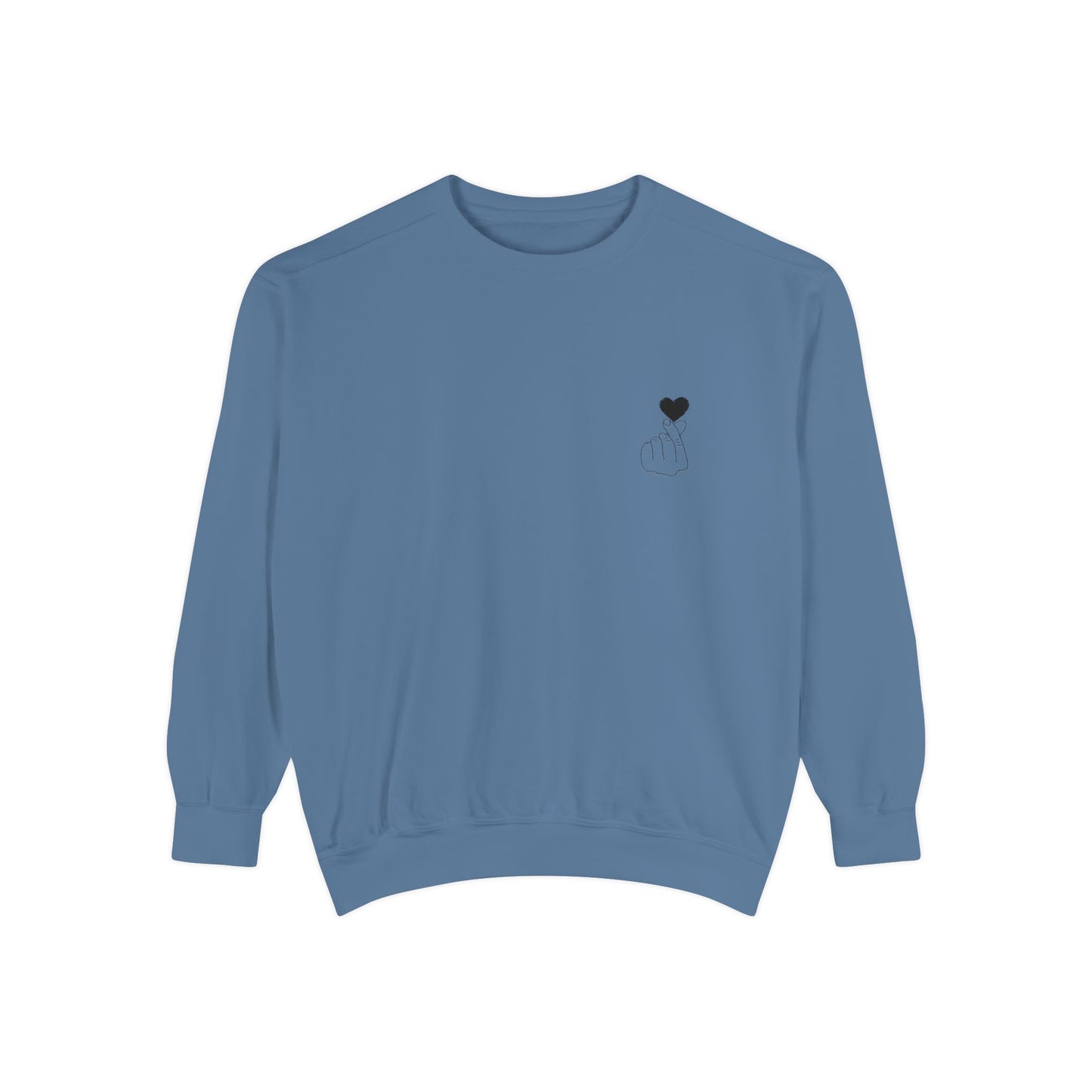 Unisex Garment-Dyed Sweatshirt with Heart Design - Cozy & Stylish