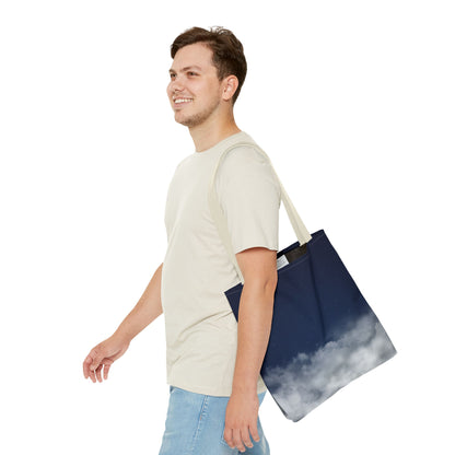 Night Sky Clouds Tote Bag | Starry Navy Ombre - TRV