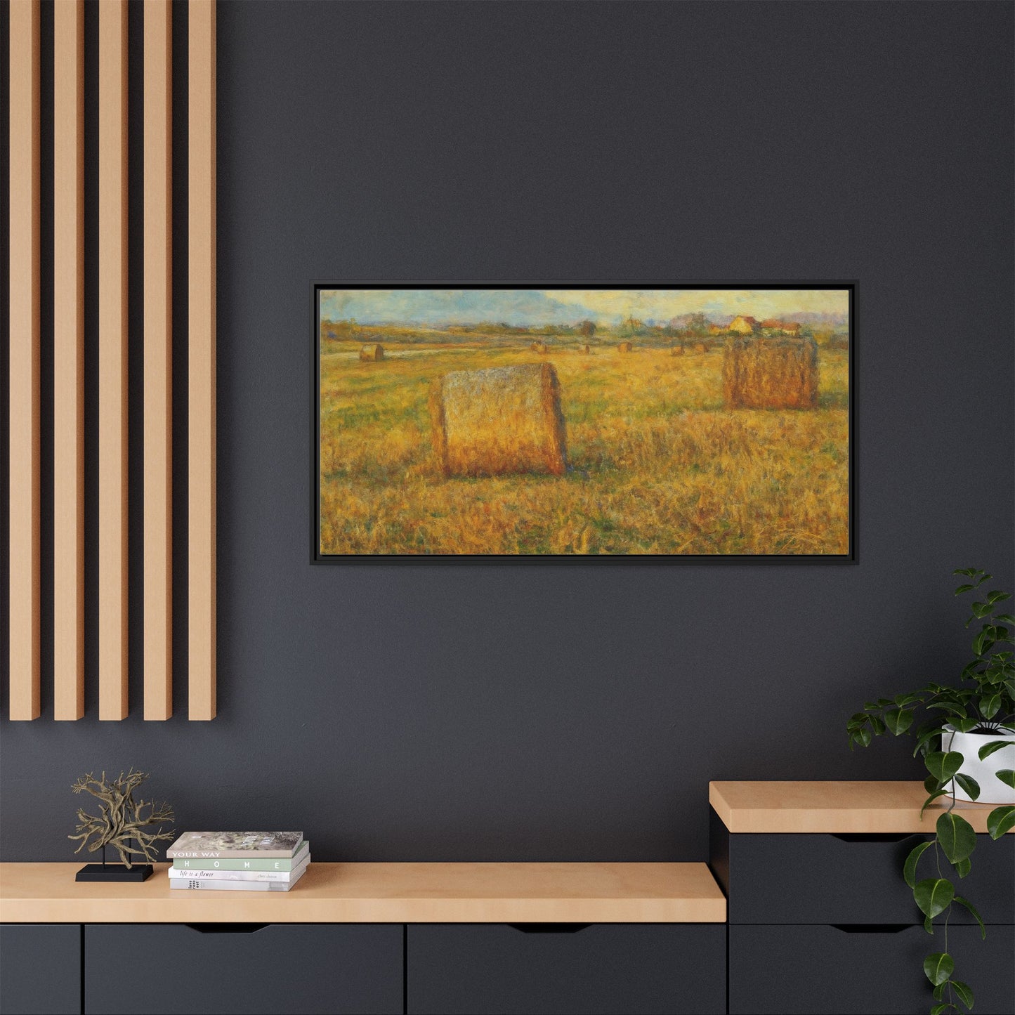 Framed Matte Canvas Wall Art - Rustic Farm Landscape, Country Decor, Home Gallery, Gift for Nature Lovers, Housewarming Decor - TRV