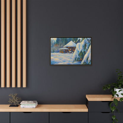 Canvas Art, Winter Scene Home Decor, Seasonal Gift for Art Lovers, Holidays Wall Art, Framed Painting, Matte Print - TRV