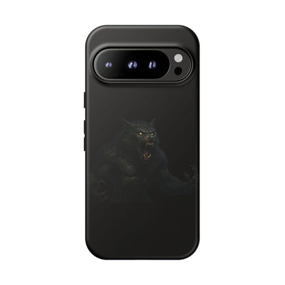 Werewolf Phone Case, Tough Cases, Black Panther Design, Gift for Animal Lovers, Phone Accessories, Fierce Phone Protection - TRV