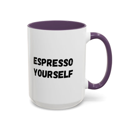 Espresso Yourself Coffee Mug - Fun Black Accented Mug for Coffee Lovers, Great Gift for Birthdays, Christmas, and Housewarming