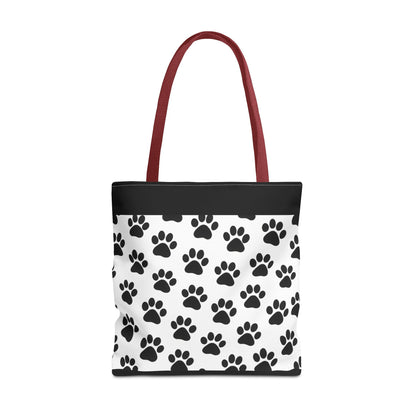 Paw Print Tote Bag, Dog Lover Gift, Shopping Tote, Eco-Friendly Bag, Pet Accessory, Animal Print Carryall - TRV