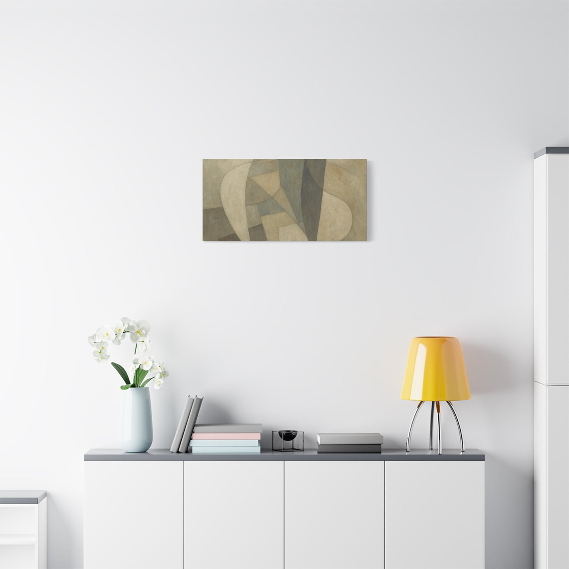 Abstract Neutral Geometric Shapes Matte Canvas - TRV