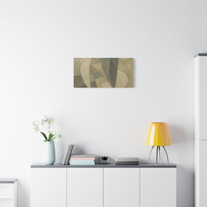Abstract Neutral Geometric Shapes Matte Canvas - TRV