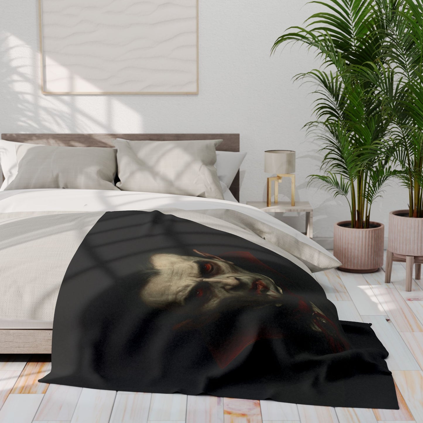 Spooky Vampire Arctic Fleece Blanket | Cozy Halloween Decor, Gothic Home Accent, Warm Throw for Movie Nights, Vampiric Gifts
